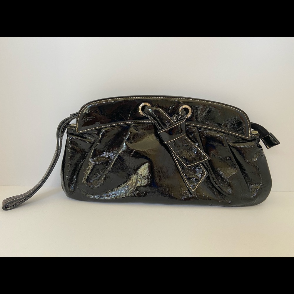 Faux Patent Leather Wristlet